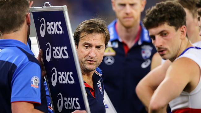 Luke Beveridge will be Bulldogs coach for a “long, long time”, according to president Peter Gordon. Picture: Getty Images