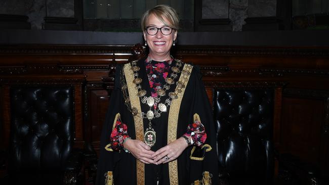 Sally Capp after she was sworn in as Lord Mayor. Picture: AAP/Julian Smith