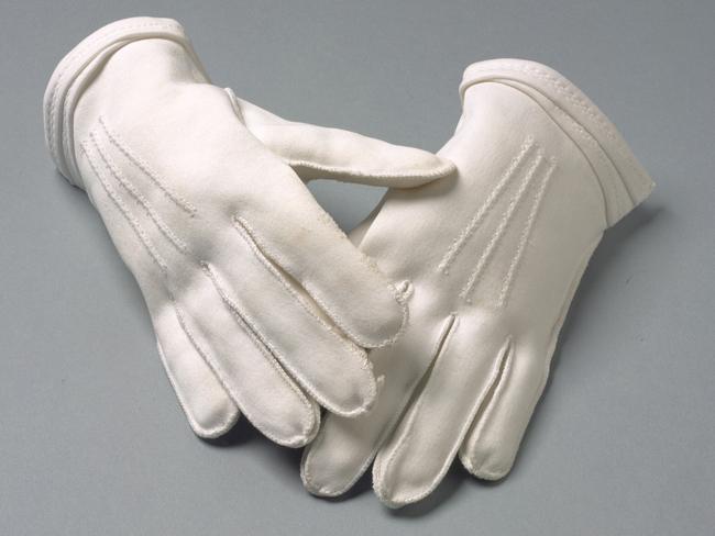 GLOVES_ The white cotton gloves worn by Aboriginal activist Faith Bandler for her meetings with _nic. Photo: Supplied