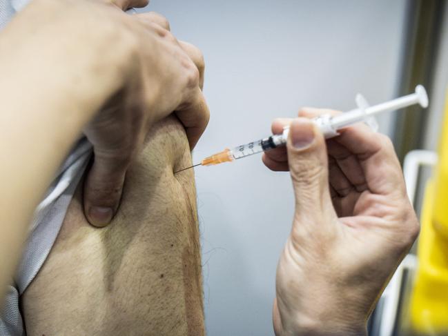 People are urged to get vaccinated. Picture: Tony McDonough/NCA NewsWire