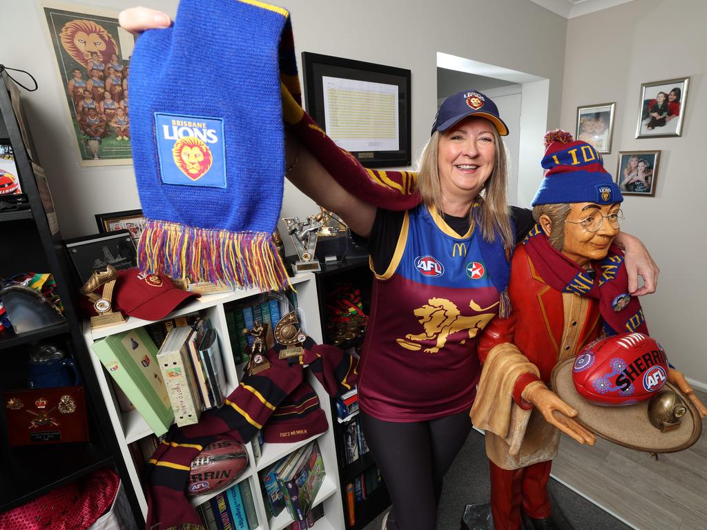 Mel Murphy, mother of Brisbane Lions defender Darcy Wilmot at home in Doreen before the AFL grand final. Picture: Lachie Millard