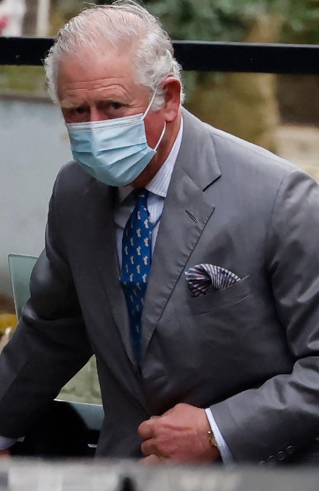 Prince Charles arriving to King Edward VII hospital in central London on Saturday. Picture: AFP.