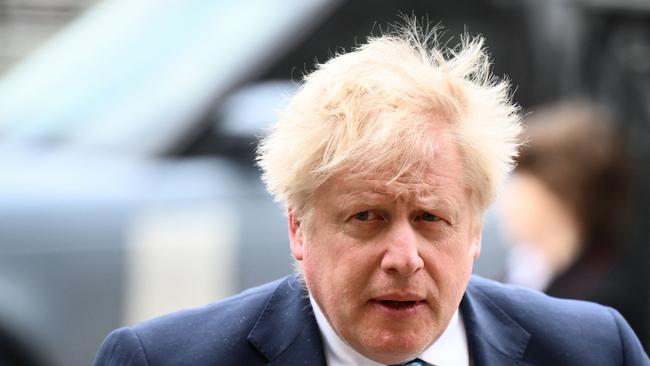 British Prime Minister Boris Johnson arrives at Westminster Abbey. Picture: AFP