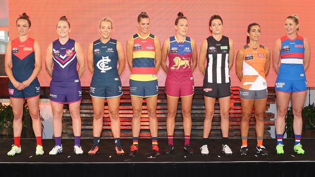 The inaugural season launch of AFL Women’s in 2017 – with just eight teams.