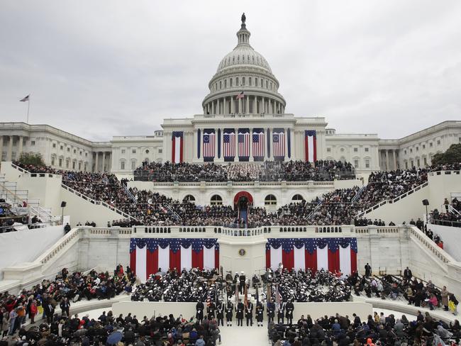 President Donald Trump delivers his inaugural address after being sworn in as the 45th president of the United States during the 58th Presidential Inauguration at the U.S. Capitol in Washington on January 20, 2017. Picture: AP