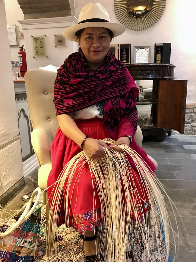 Olga, a fourth-generation Panama hat-maker. Picture: Penny Hunter