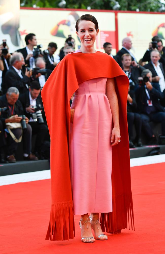 Actress Claire Foy arrives for the opening ceremony and the premiere of the film “First Man. Picture: Vincenzo PINTO / AFP