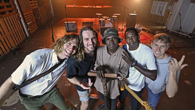 King Stingray on the Gold Coast in November 2021 while filming a performance for ABC TV’s The Sound. Picture: Lyndon Mechielsen