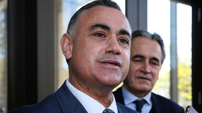 The former politician has denied damaging Mr Costello’s video camera during an alleged incident while Mr Barilaro was out to dinner with friends. Picture: Gaye Gerard