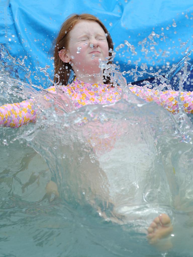 Lilly on the water slide. Picture: Mark Wilson.