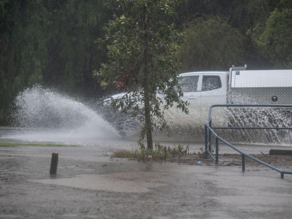 Flooded roadway in Perth St. Friday, February 25, 2022. Picture: Nev Madsen.