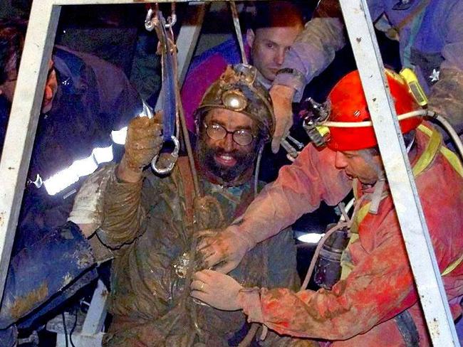 In 1999, seven men found themselves stuck in a cave system in France. Picture: AFP