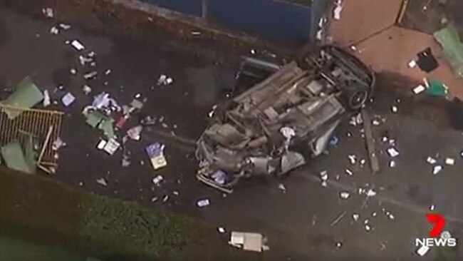 The aftermath of the accident. Picture: 7 News