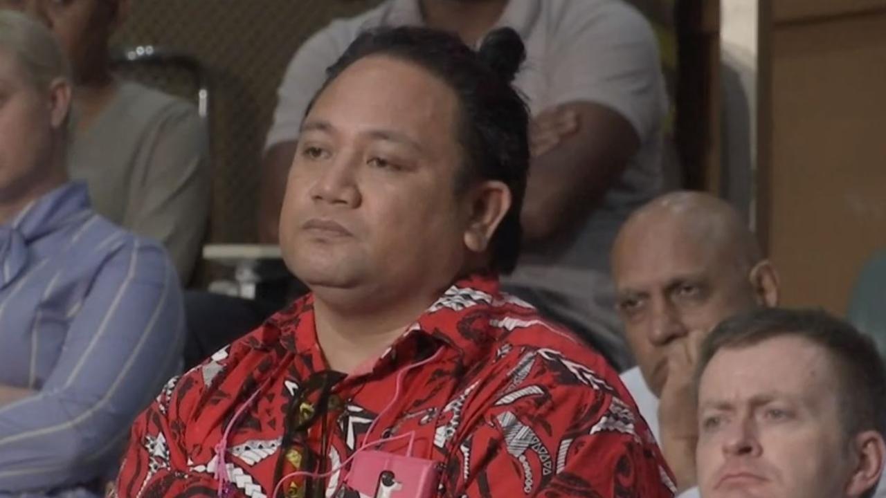 “Man in red”: The audience member asked the thorny question of where would Pacific Islanders go once their countries were submerged by rising seawaters.