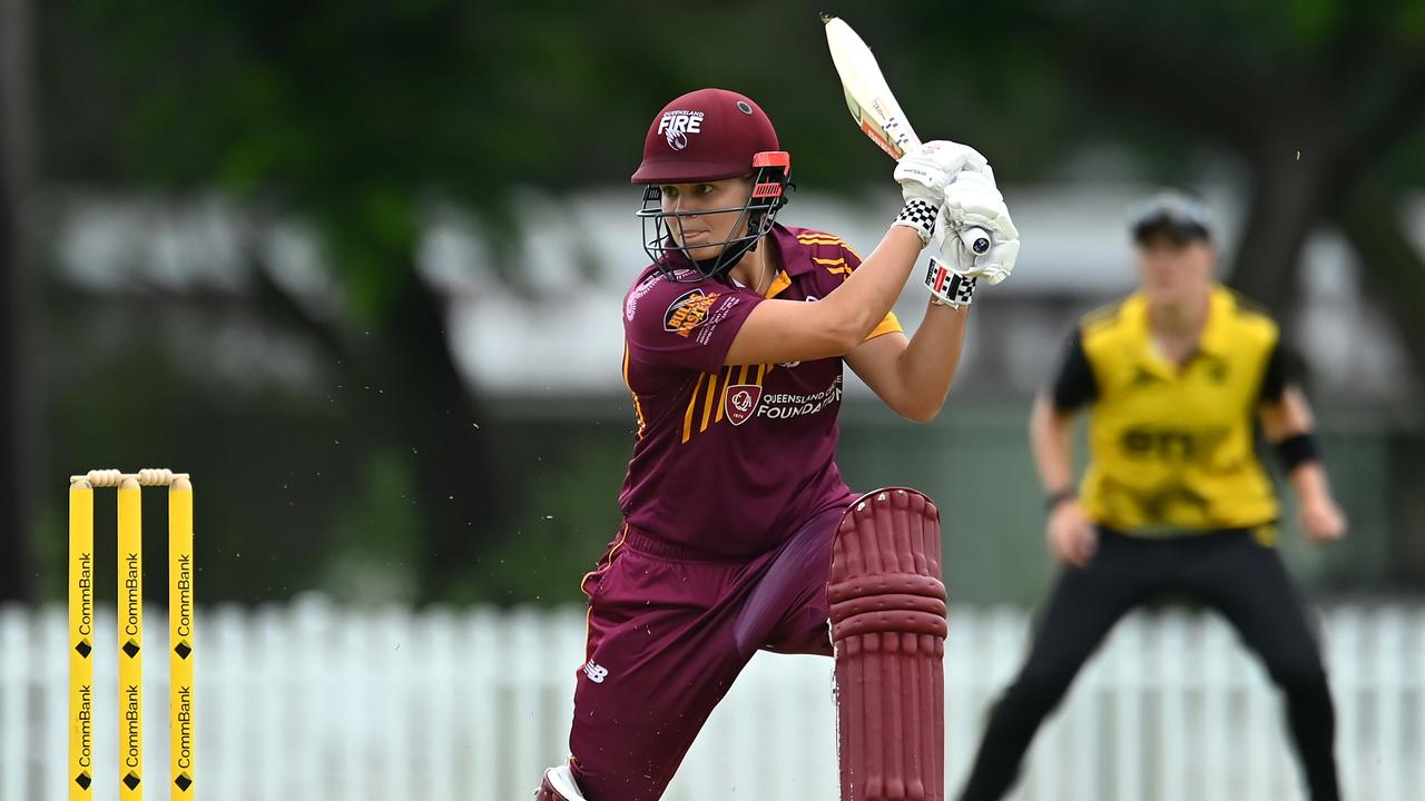 Georgia Voll of Queensland bats during the WNCL match between Queensland and Western Australia. Photo: Albert Perez/Getty Images.