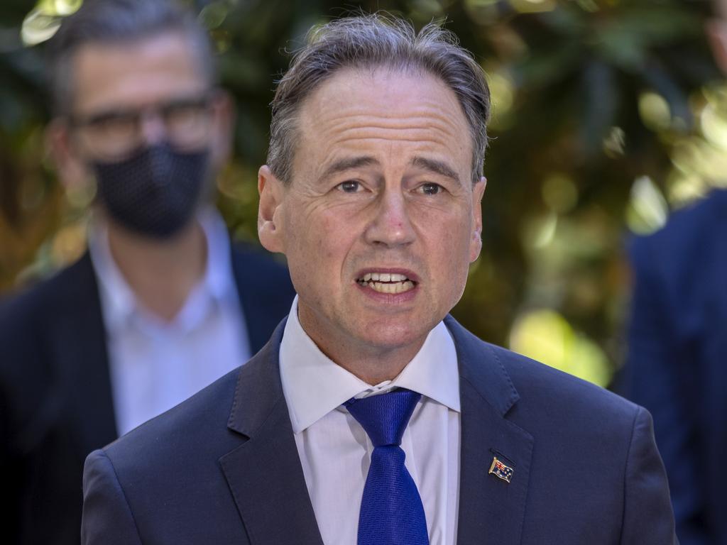 Greg Hunt said the TGA’s provisional approval was the first of four ‘critical steps’ focused on the safety and effectiveness of vaccinating Australian children. Picture: NCA NewsWire / David Geraghty