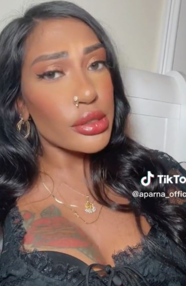 Her clip has since been viewed more than five million times, with many outraged. Picture: TikTok/aparnaofficial