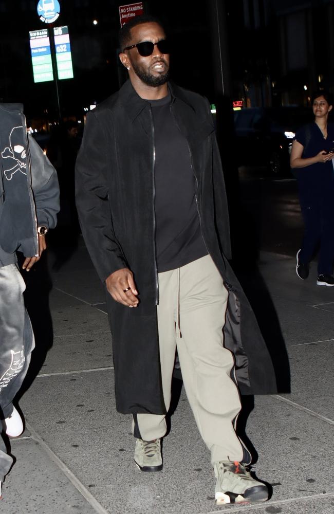 Sean Combs was arrested in New York City on Monday amid a federal investigation in sex trafficking allegations. The rapper is seen here on the same day as his arrest at the Park Hyatt hotel in NYC. Picture: Backgrid