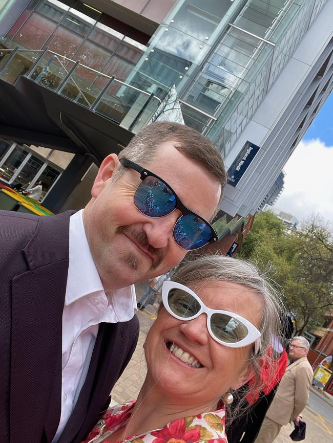 SAAS ambulance officer Stuart Brand with his wife. Picture: Supplied by family