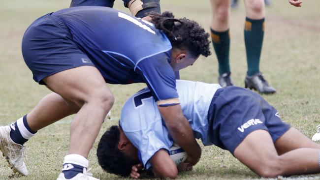 Ratu Ifereimi for Rebels and Ashton Large with the Waratahs playing in the U16s comp this year. Picture: John Appleyard.