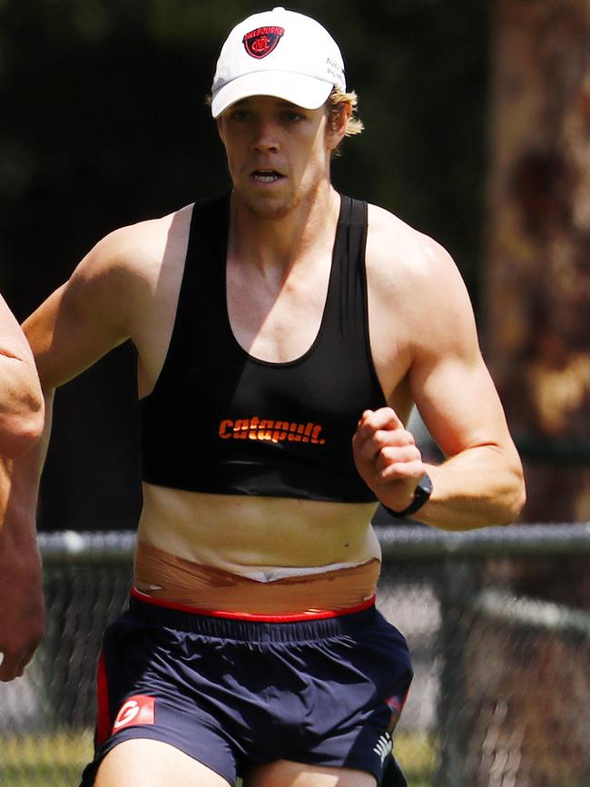 Pat McKenna training with Melbourne. Picture: Michael Klein