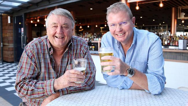 Craig Laundy, pictured with his dad Arthur Laundy, has stepped back into his old role since quitting politics. Picture: Tim Hunter