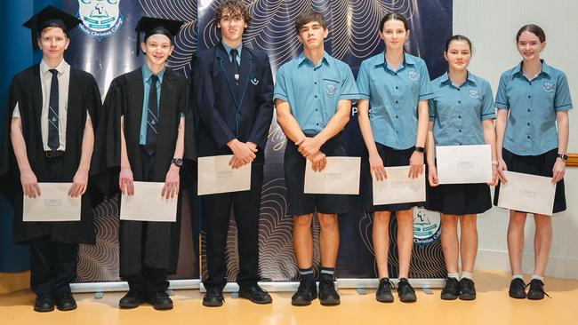 Cooloola Christian College Excellence in Maths Award 2023 goes to Year 12 Wil Tooley, Brock Morgan, Year 11, Year 9 Brayden Hooper, Ella Gratten, Year 8 Josephine McLaren, Leah Dibdin.