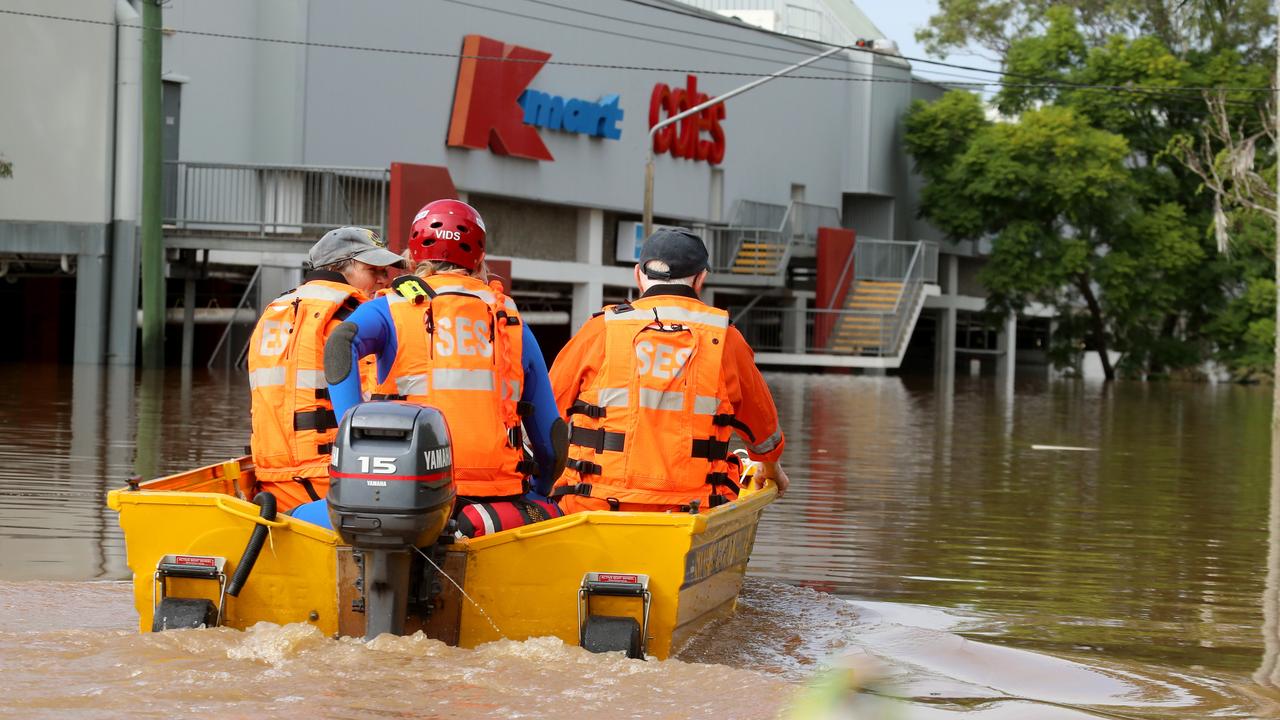 The streets of Lismore including the CBD have been inundated with floodwater after the Wilson River overtopped the flood levee. Picture: Nathan Edwards