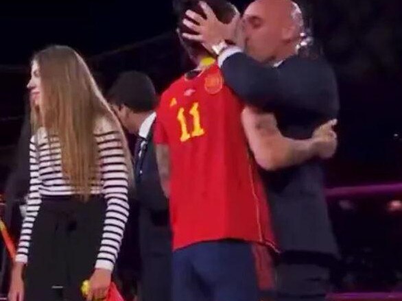 SPANISH FA chief Luis Rubiales has been slammed for grabbing and kissing star player Jenni Hermoso.