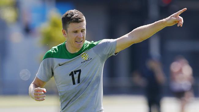 Matt McKay at Socceroos training at Olympic Park in Melbourne.