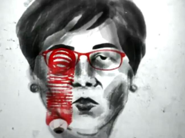 One of Baduciao's artworks depicting Hong Kong PM