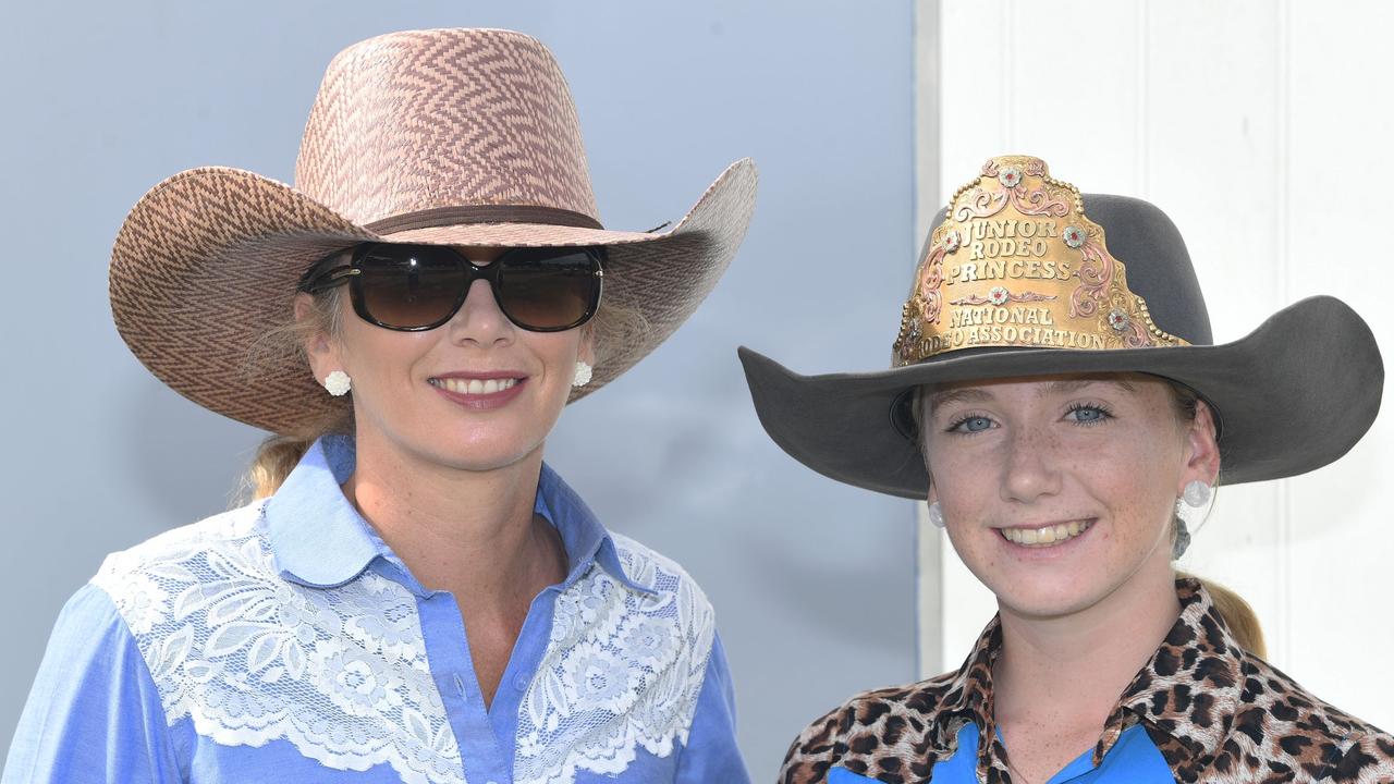 Gympie Bull n Bronc - Louisa Corbet and NRA Junior Rodeo Princess Libby Corbet. Picture: Shane Zahner