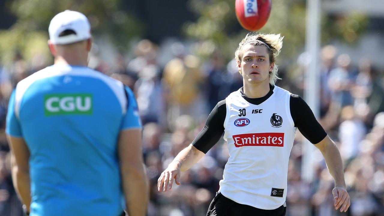 Darcy Moore has been reinvented as an intercepting defender. Picture: Michael Klein