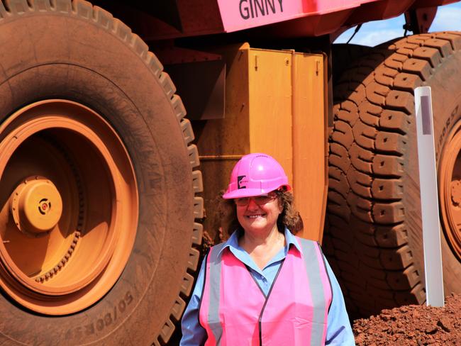 SUNDAY TELEGRAPH SPECIAL. Gina Rinehart special access at Roy Hill. Gina Rinehart at the mine