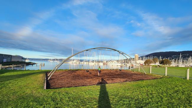 Marieville Esplanade Sandy Bay with a rarely spotted ice rainbow. Picture: Daniel Bar-Ness