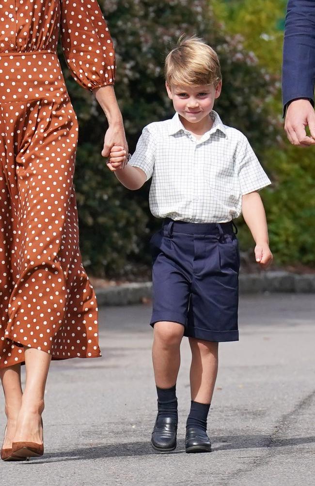 Prince Louis on his first day at his new school. Picture: Jonathan Brady - Pool/Getty Images