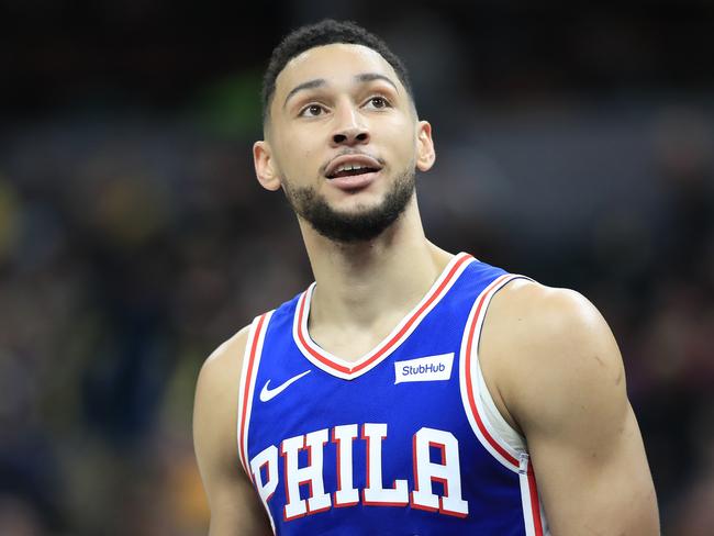 INDIANAPOLIS, INDIANA - DECEMBER 31: Ben Simmons #25 of the Philadelphia 76ers against the Indiana Pacers at Bankers Life Fieldhouse on December 31, 2019 in Indianapolis, Indiana. NOTE TO USER: User expressly acknowledges and agrees that, by downloading and or using this photograph, User is consenting to the terms and conditions of the Getty Images License Agreement. (Photo by Andy Lyons/Getty Images)