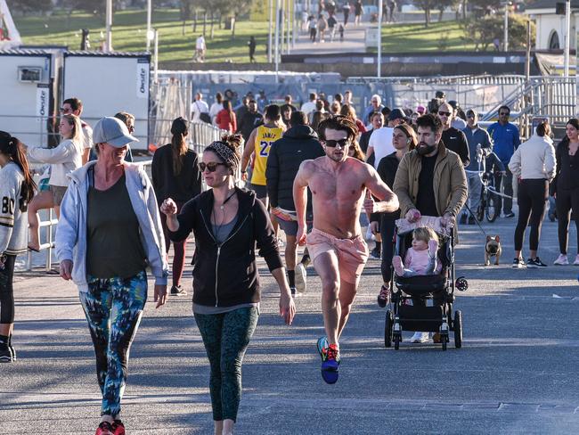 The scene at Bondi Beach on Sunday. Picture: NCA NewsWire / Flavio Brancaleone