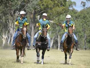 LEADER: Abbott, Jim and Lucy Grills at an Australian team practice at Morgan Park. Picture: Gerard Walsh