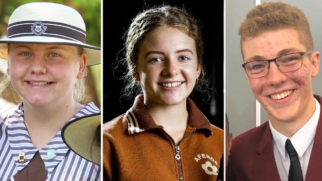 Year 12 students Caitlin Wasmund Loughnan (St Rita's College Clayfield), Amy Kubler (Sandgate District State High School) and Samuel Hudson (Wavell State High School).