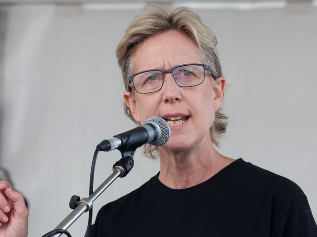 Sally McManus Secretary of the Australian Council of Trade Unions, Brisbane Labour Day March. Picture: Liam Kidston