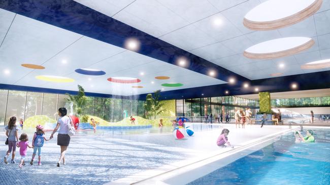 Adelaide Football Club artist impressions of its proposed redesign of the Aquatic Centre at North Adelaide.