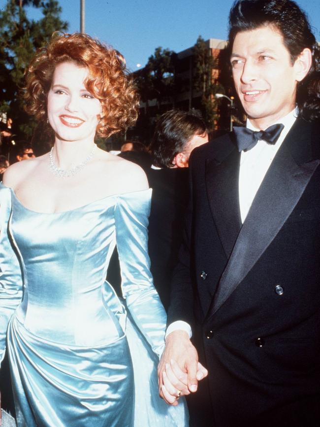 Second wife ... Geena Davis and Jeff Goldblum in 1998. Picture: Supplied