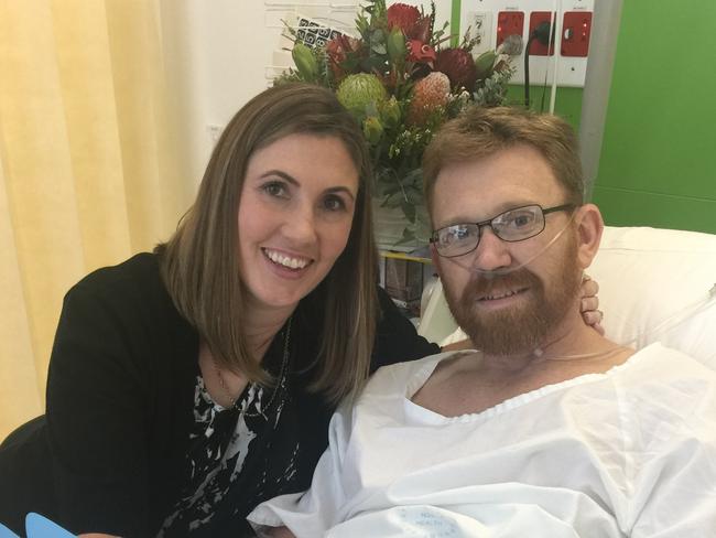 Luke Warburton and his wife Sandra at Nepean Hospital.