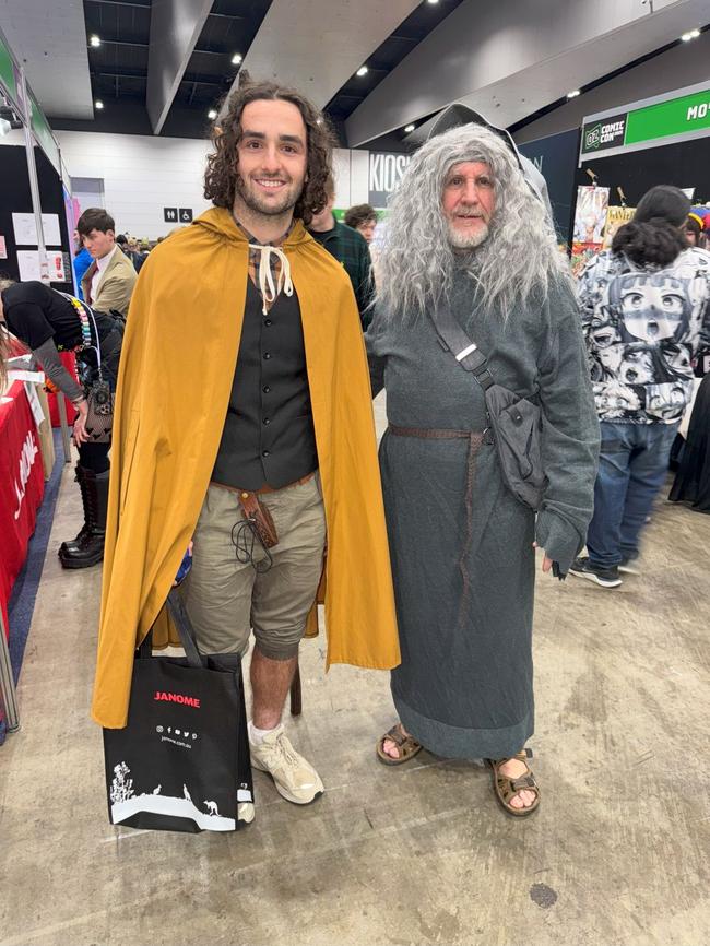 Jack Heron and Ian Roberts attend the Oz Comic Con Melbourne at the Melbourne Convention & Exhibition Centre on Sunday, June 08, 2025. Picture: Jack Colantuono