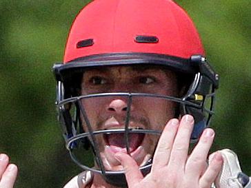 Grade Cricket grand final - Tea Tree Gully v Southern District. Southern Districts Wicket keeper Josh Barret celebrates his catch. Picture: Dylan Coker