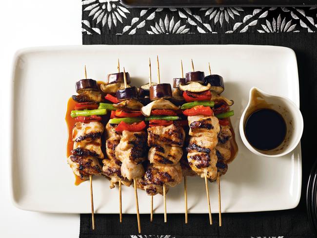 Chicken and vegetable yakitori will take your next barbecue to the next level. Picture: Steve Brown