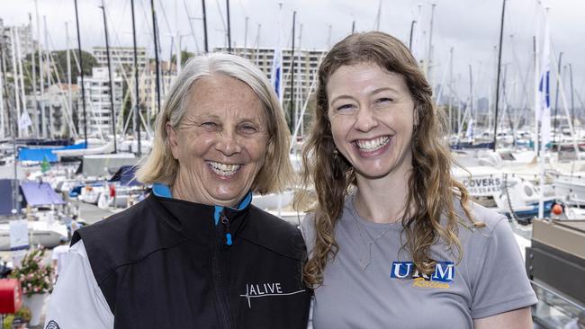 Adrienne Cahalan and Alice Parker before the race. Picture: Andrea Francolini