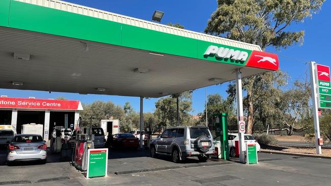 A group of youths allegedly smashed their way into an Alice Springs petrol station overnight and ransacked it while a staff member was working. Picture: Jasmine Burke