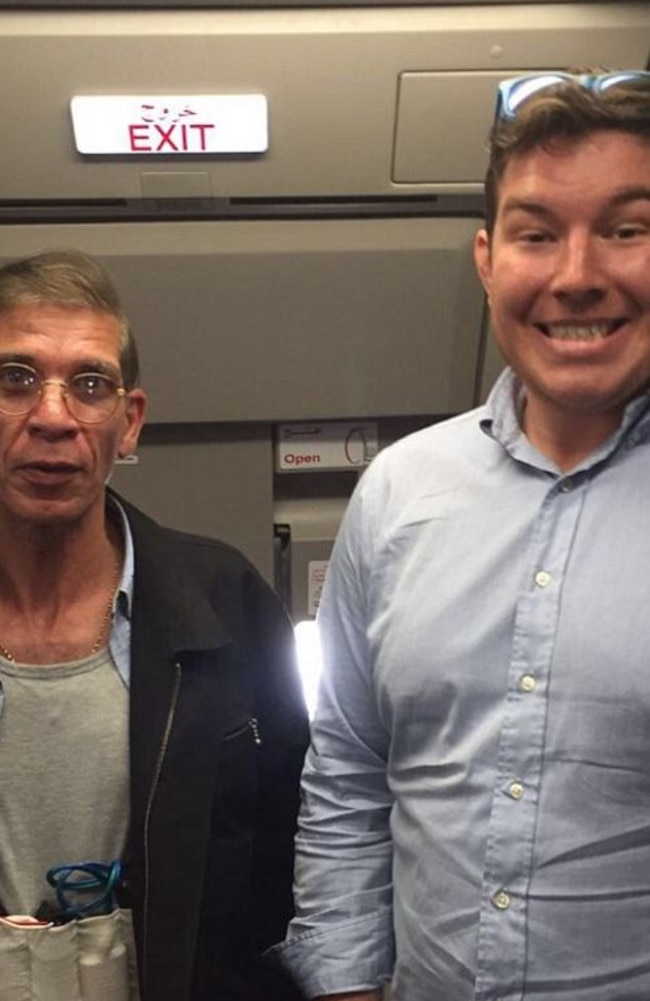 Ben Innes' selfie with Seif Eldin Mustafa wearing his fake suicide belt on the hijacked EgyptAir.